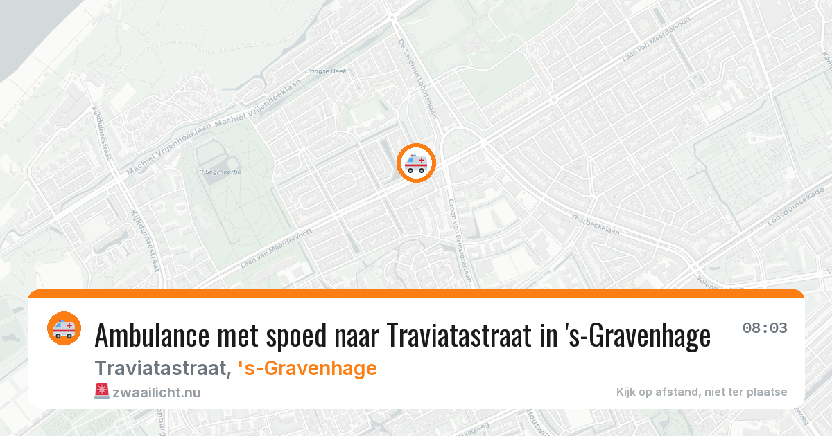 Ambulance met spoed naar Traviatastraat in 's-Gravenhage — 30 mei 2026