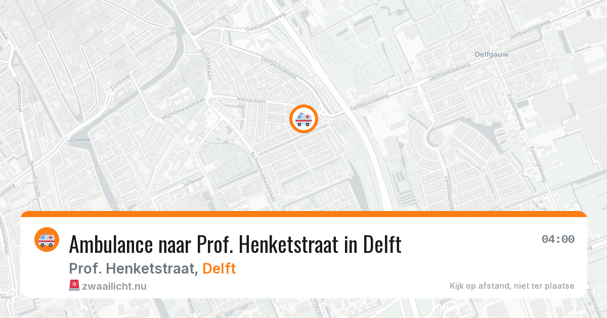 Ambulance naar Prof. Henketstraat in Delft — 14 jul 2026