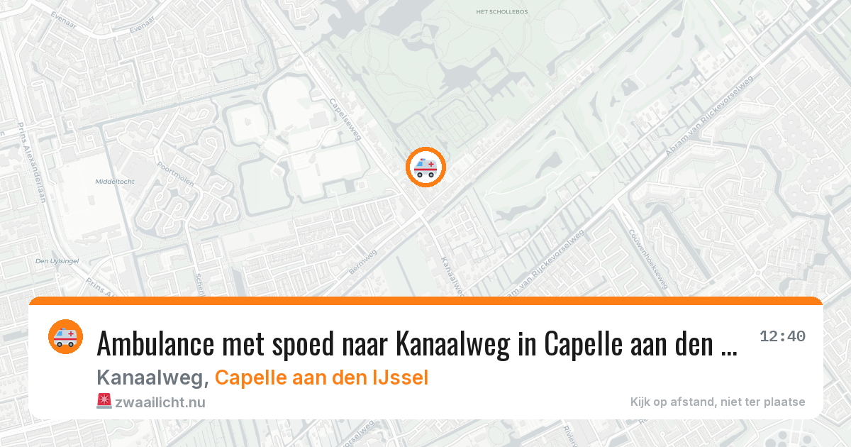 Ambulance met spoed naar Kanaalweg in Capelle aan den IJssel — 26 jul 2026