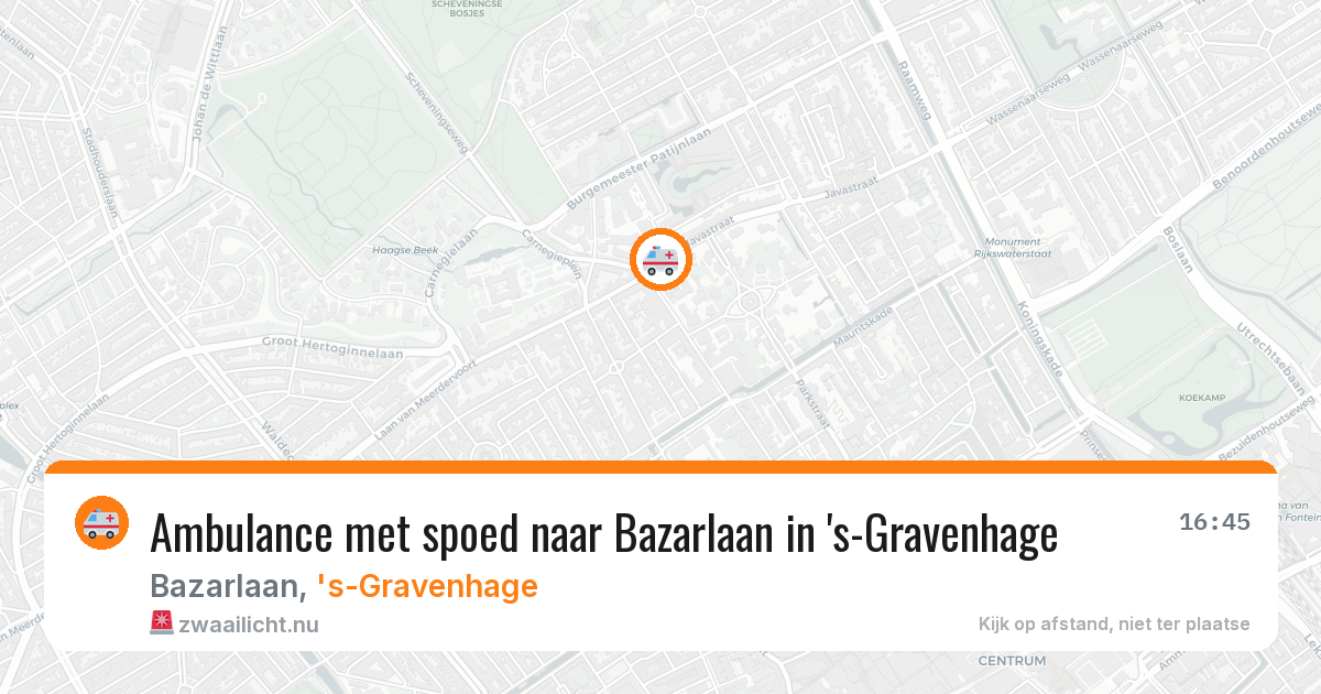 Ambulance met spoed naar Bazarlaan in 's-Gravenhage — 26 feb 2026