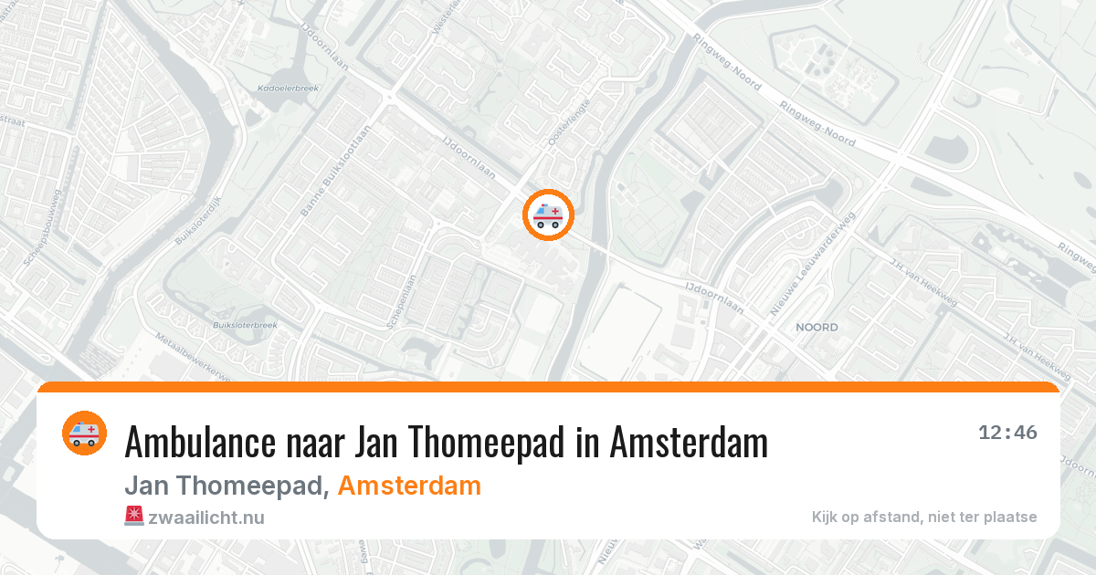 Ambulance naar Jan Thomeepad in Amsterdam — 13 jul 2026