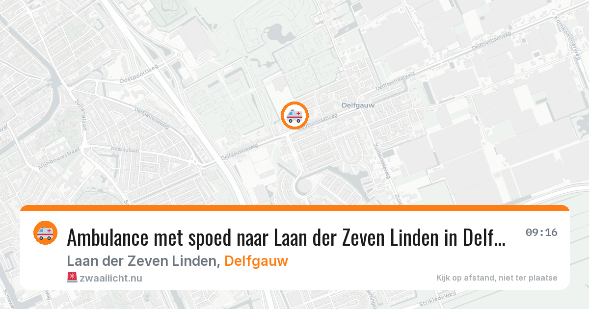 Ambulance met spoed naar Laan der Zeven Linden in Delfgauw — 23 jul 2026