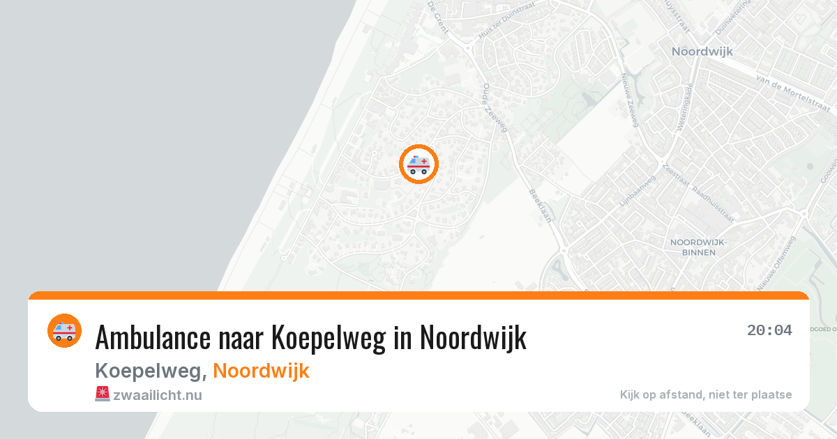 Ambulance naar Koepelweg in Noordwijk — 20 jul 2026