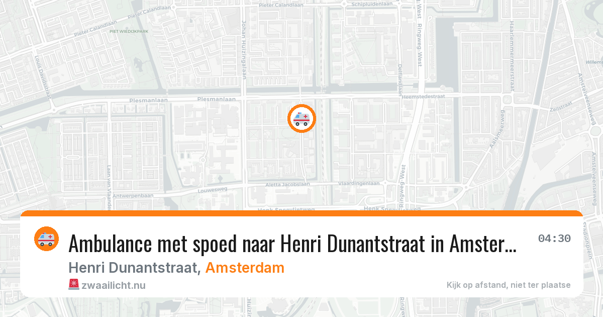 Ambulance met spoed naar Henri Dunantstraat in Amsterdam — 25 jul 2026
