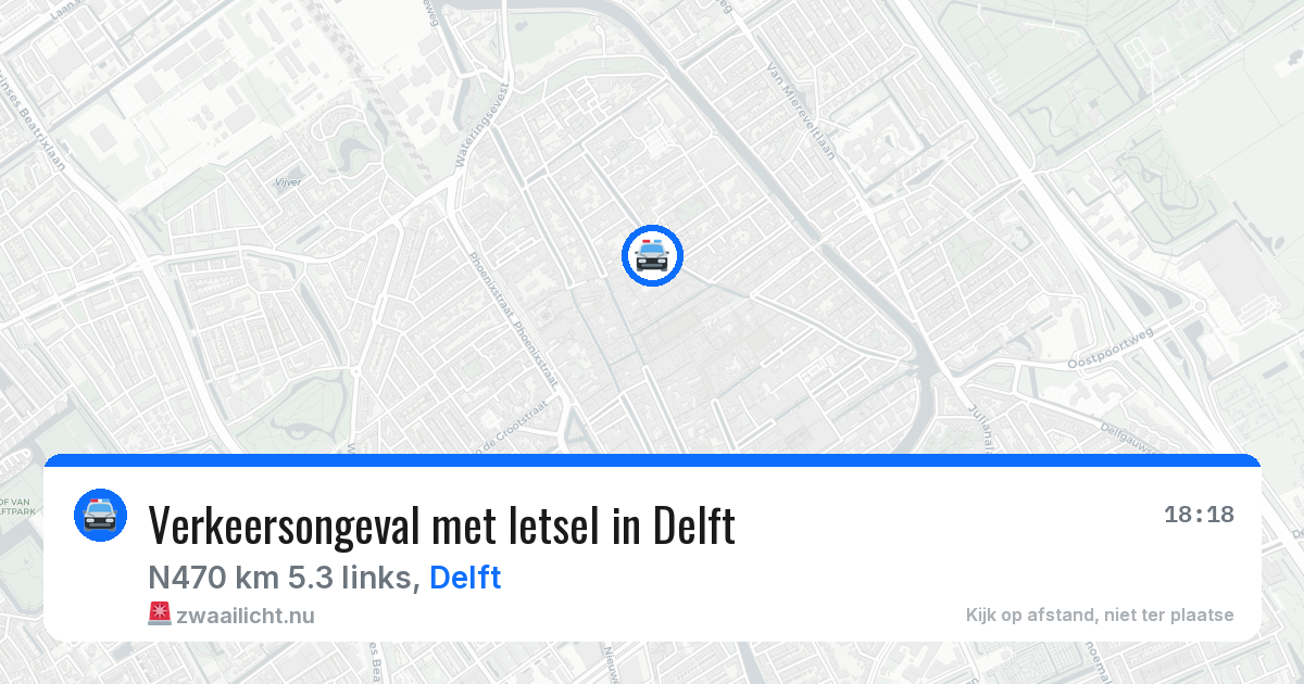 Verkeersongeval met letsel in Delft — 28 mrt 2026
