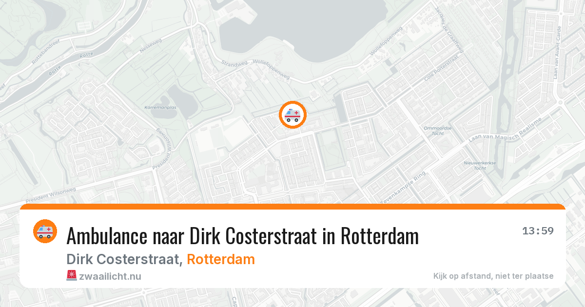 Ambulance naar Dirk Costerstraat in Rotterdam — 21 jul 2026
