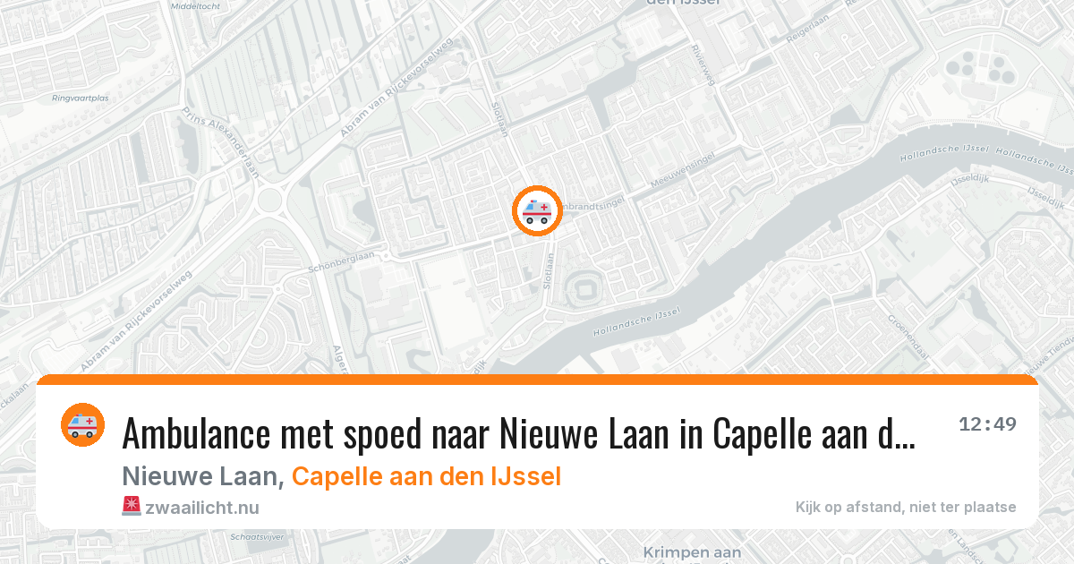 Ambulance met spoed naar Nieuwe Laan in Capelle aan den IJssel — 24 jul 2026