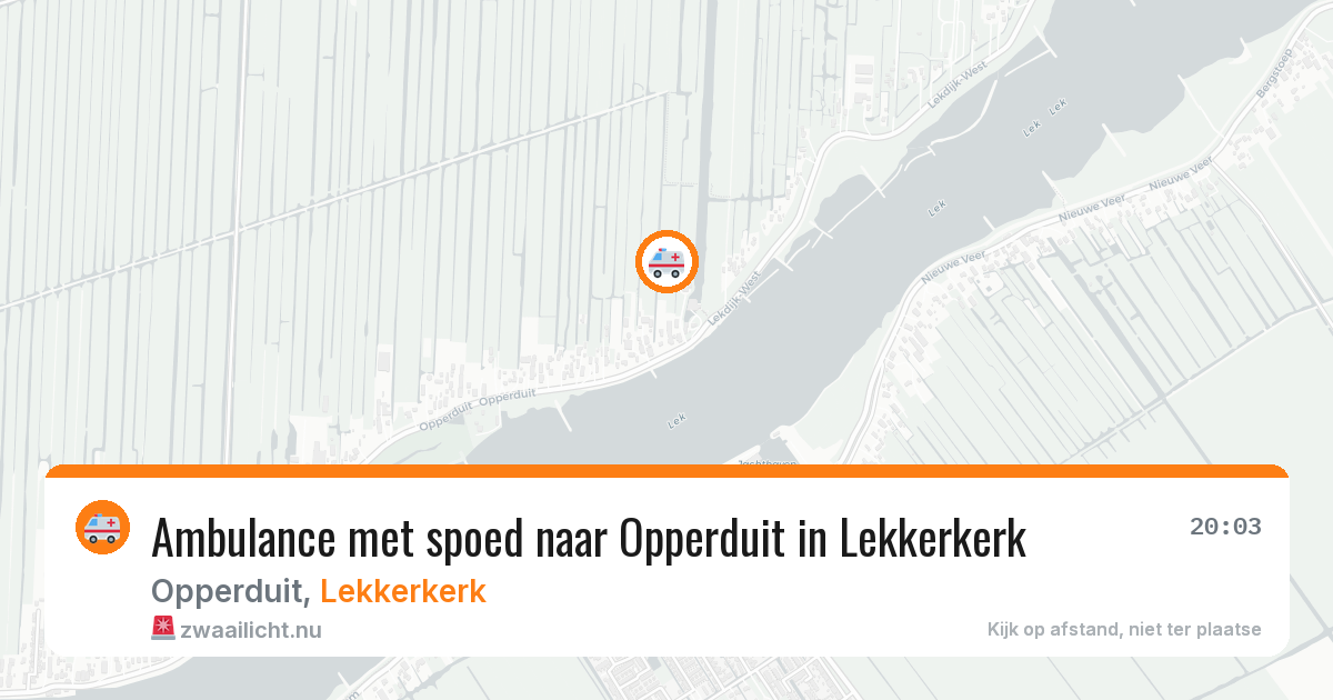 Ambulance met spoed naar Opperduit in Lekkerkerk — 15 jul 2026