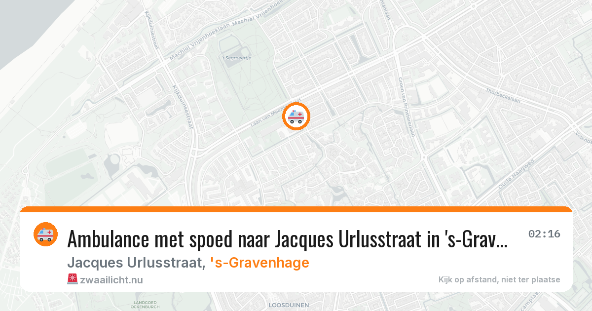 Ambulance met spoed naar Jacques Urlusstraat in 's-Gravenhage — 18 jul 2026