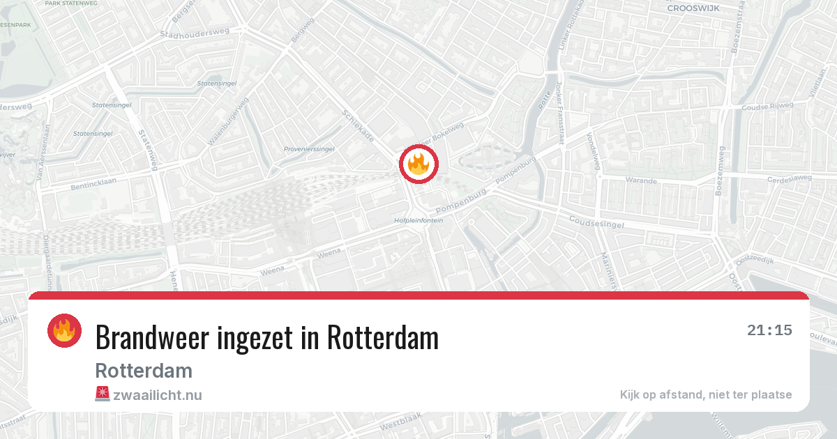 Brandweer ingezet in Rotterdam — 10 jul 2026 | 🚨 Zwaailicht.nu
