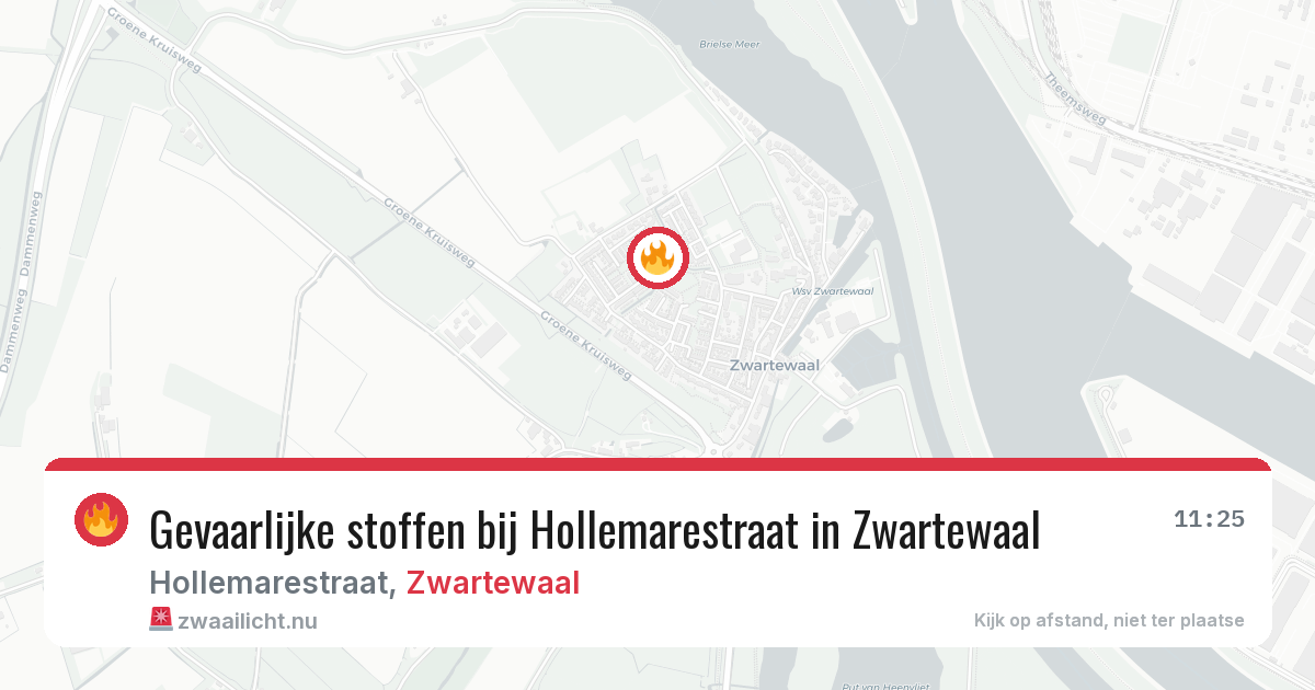 Gevaarlijke stoffen bij Hollemarestraat in Zwartewaal — 3 jun 2026