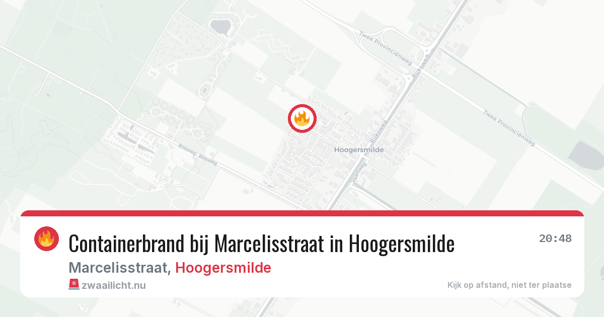 Containerbrand bij Marcelisstraat in Hoogersmilde — 26 mei 2026