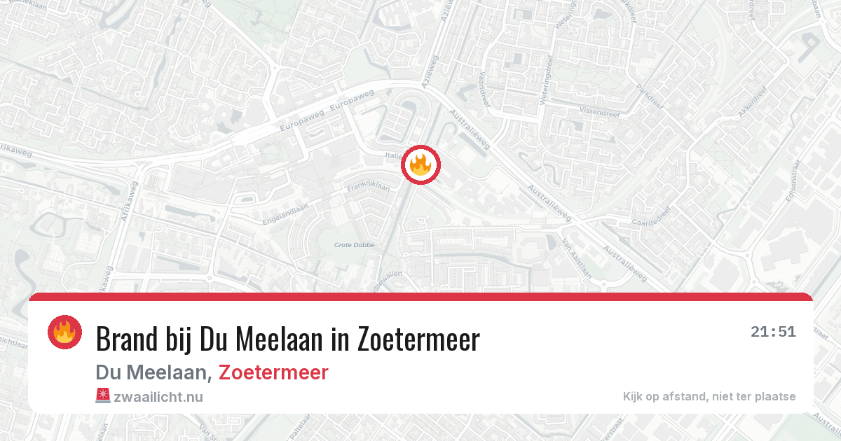 Brand bij Du Meelaan in Zoetermeer — 13 jul 2026