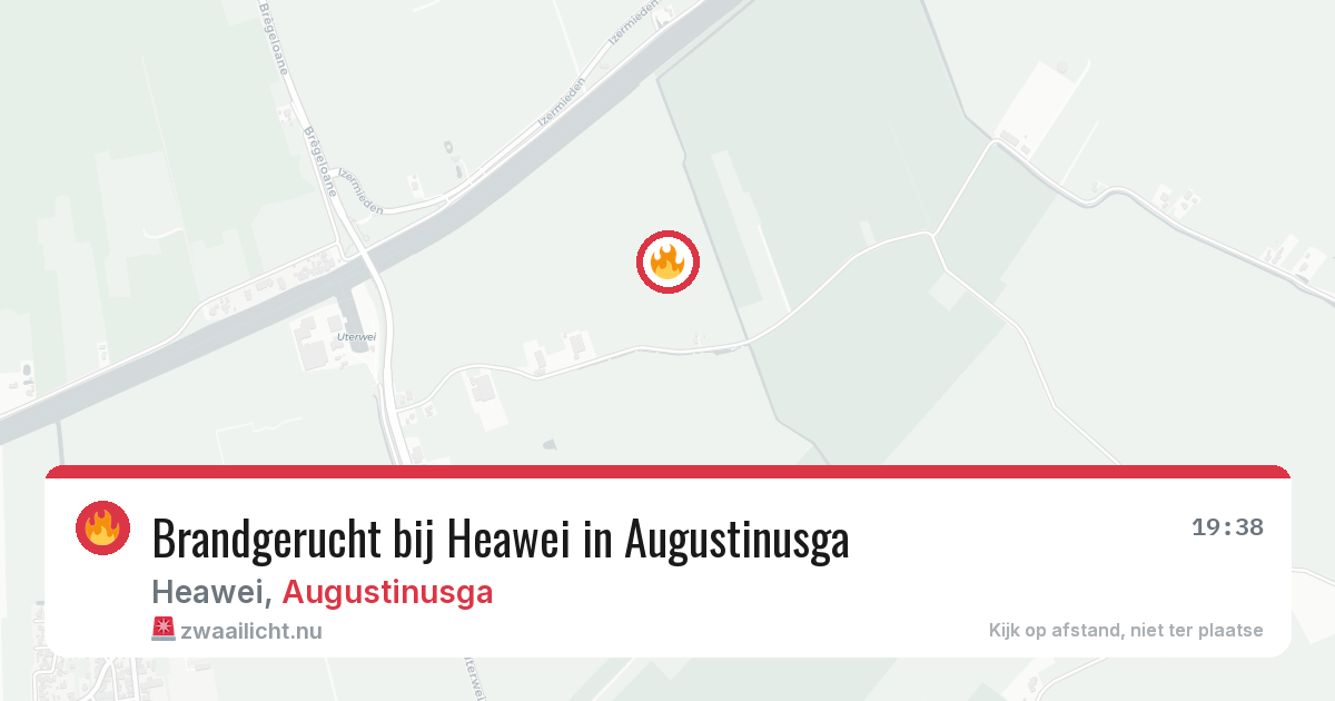 Brandgerucht bij Heawei in Augustinusga — 10 jul 2026