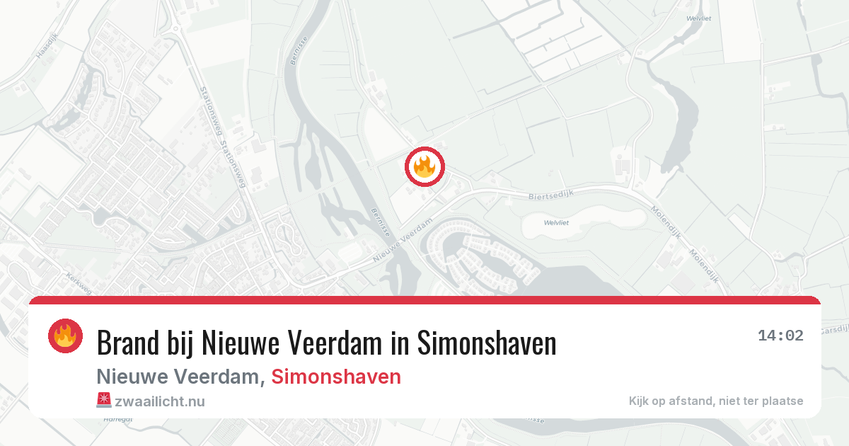 Brand bij Nieuwe Veerdam in Simonshaven — 28 mei 2026