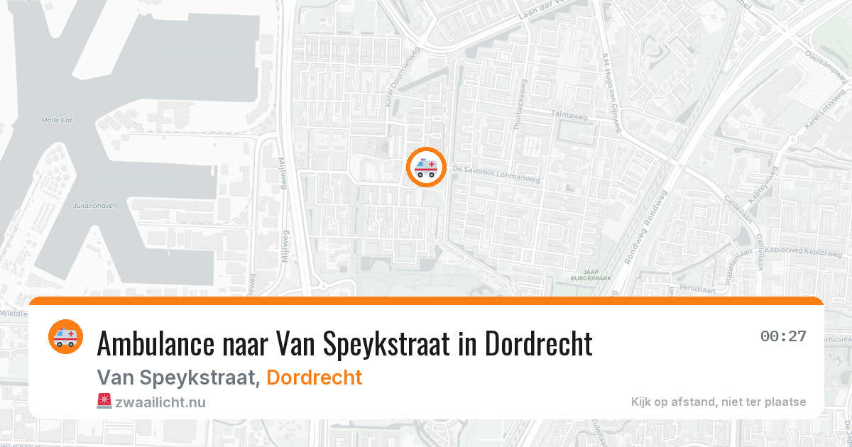 Ambulance naar Van Speykstraat in Dordrecht — 26 jul 2026