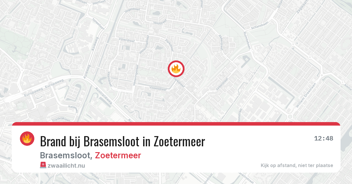 Brand bij Brasemsloot in Zoetermeer — 21 mei 2026