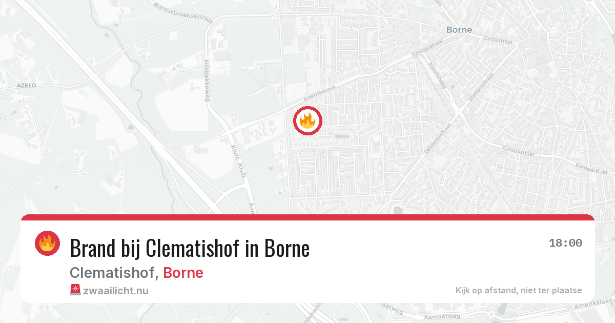 Brand bij Clematishof in Borne — 17 jul 2026
