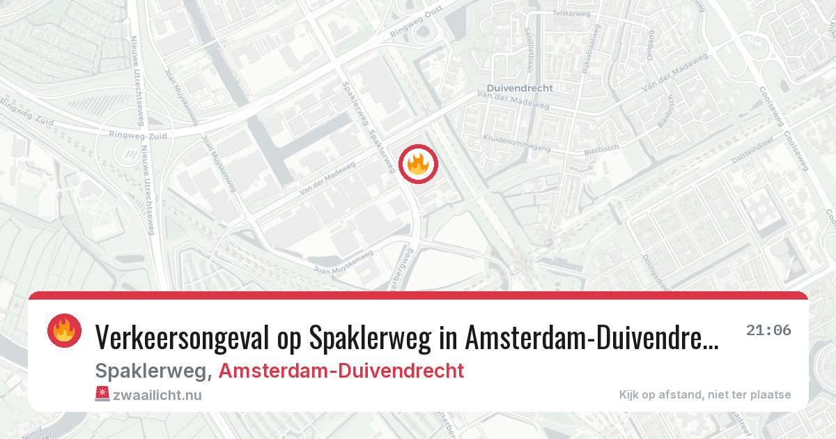 Verkeersongeval op Spaklerweg in Amsterdam-Duivendrecht — 16 jul 2026