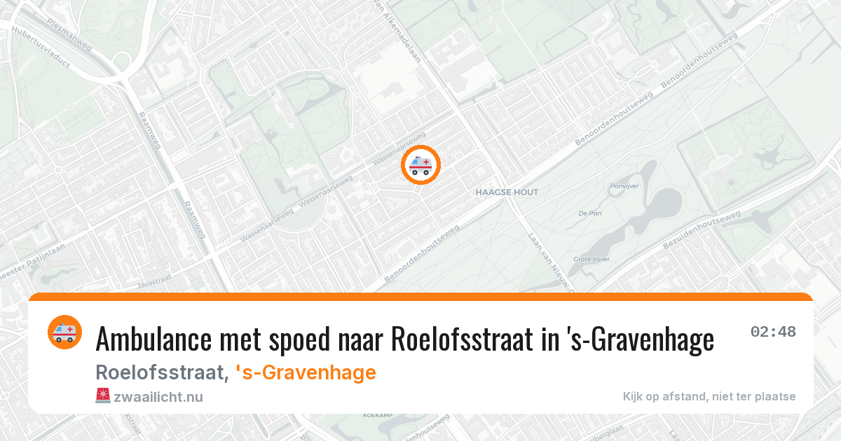 Ambulance met spoed naar Roelofsstraat in 's-Gravenhage — 5 jun 2026