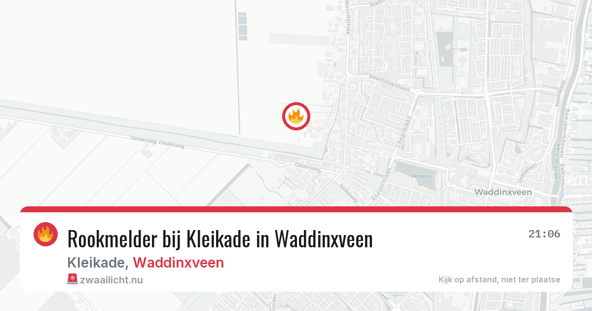 Rookmelder bij Kleikade in Waddinxveen — 25 jul 2026