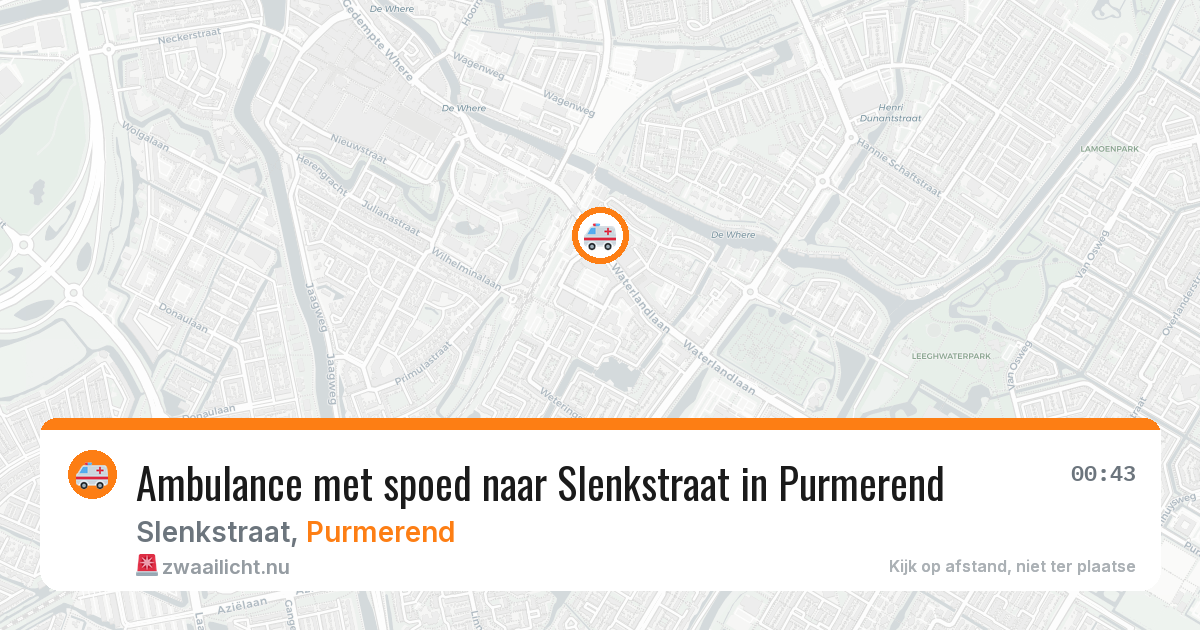 Ambulance met spoed naar Slenkstraat in Purmerend — 10 jul 2026