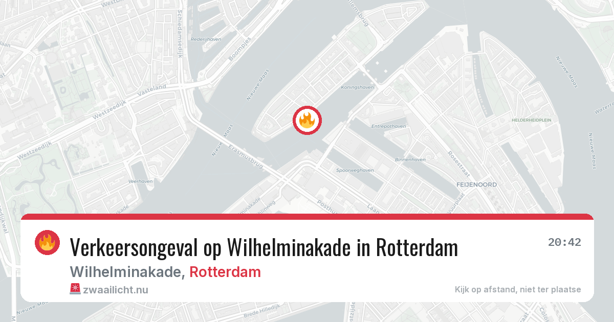 Verkeersongeval op Wilhelminakade in Rotterdam — 25 jul 2026