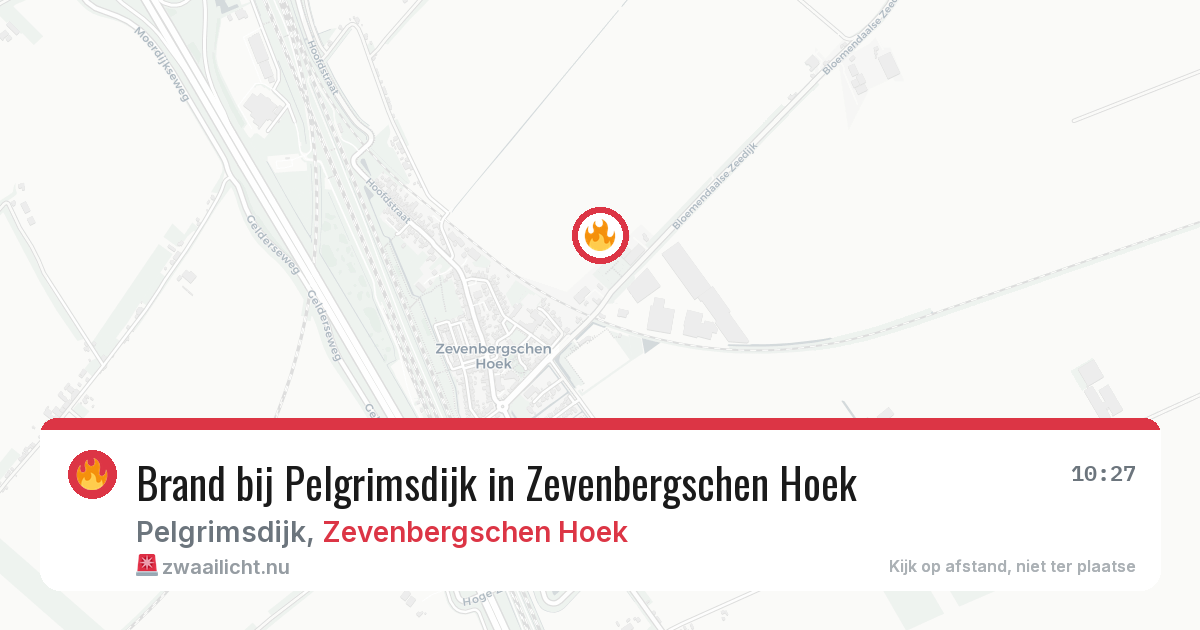 Brand bij Pelgrimsdijk in Zevenbergschen Hoek — 27 mei 2026