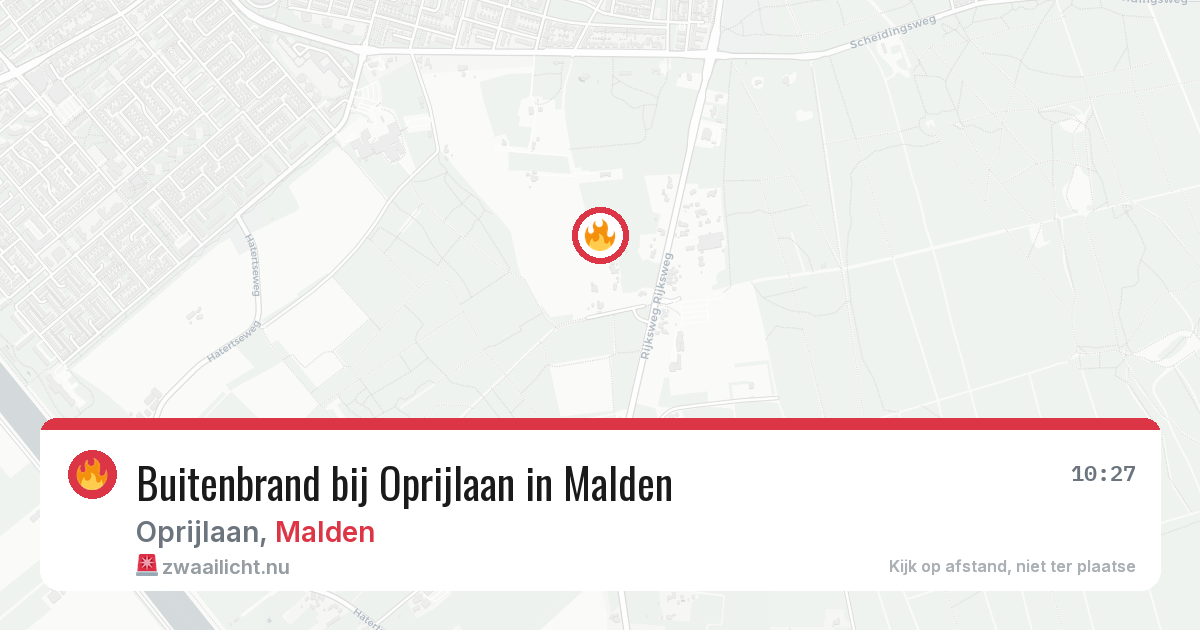 Buitenbrand bij Oprijlaan in Malden — 18 mei 2026