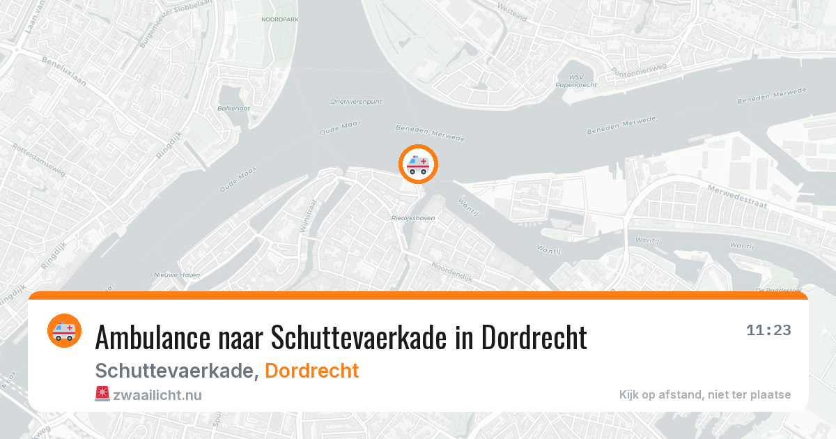 Ambulance naar Schuttevaerkade in Dordrecht — 21 mrt 2026