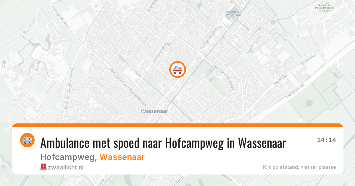 Ambulance met spoed naar Hofcampweg in Wassenaar — 6 mrt 2026