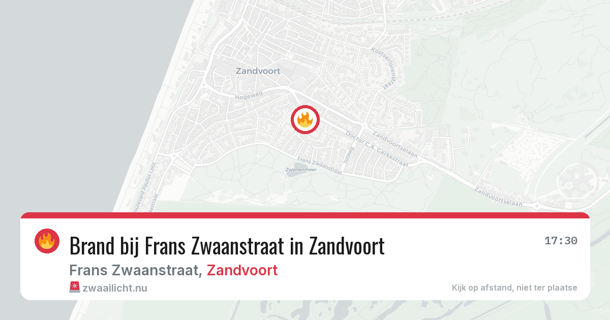 Brand bij Frans Zwaanstraat in Zandvoort — 15 jul 2026