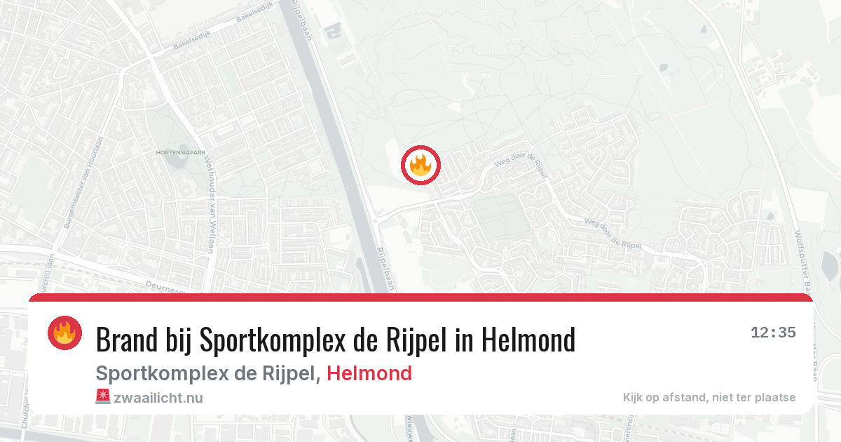 Brand bij Sportkomplex de Rijpel in Helmond — 10 jul 2026