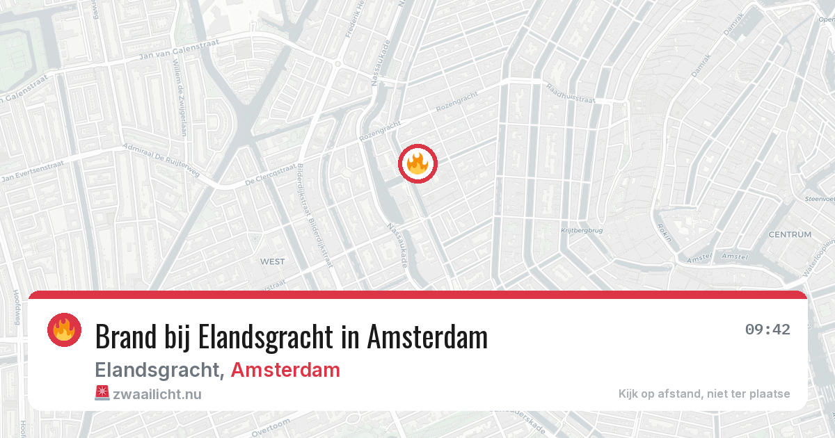 Brand bij Elandsgracht in Amsterdam — 18 mei 2026