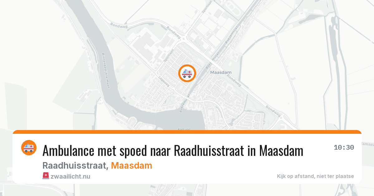 Ambulance met spoed naar Raadhuisstraat in Maasdam — 18 jul 2026