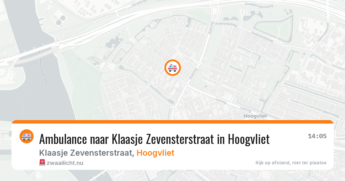 Ambulance naar Klaasje Zevensterstraat in Hoogvliet — 12 jul 2026
