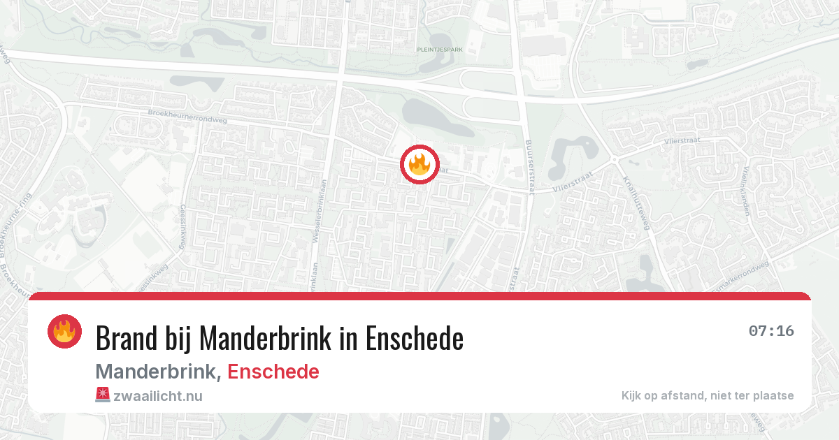 Brand bij Manderbrink in Enschede — 24 jan 2026