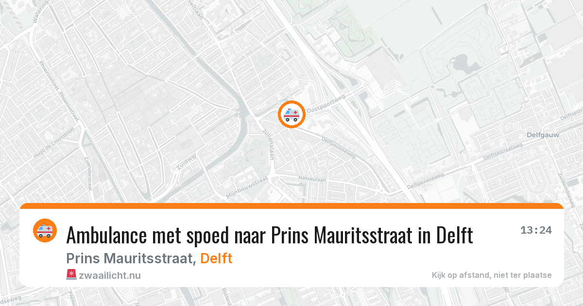 Ambulance met spoed naar Prins Mauritsstraat in Delft — 11 jul 2026