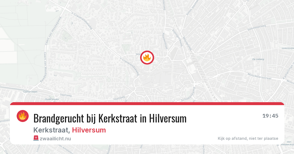 Brandgerucht bij Kerkstraat in Hilversum — 16 jul 2026