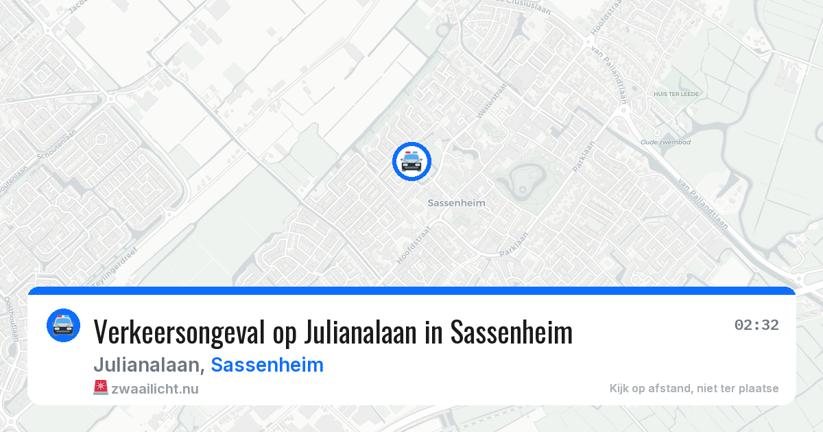 Verkeersongeval op Julianalaan in Sassenheim — 5 jul 2026