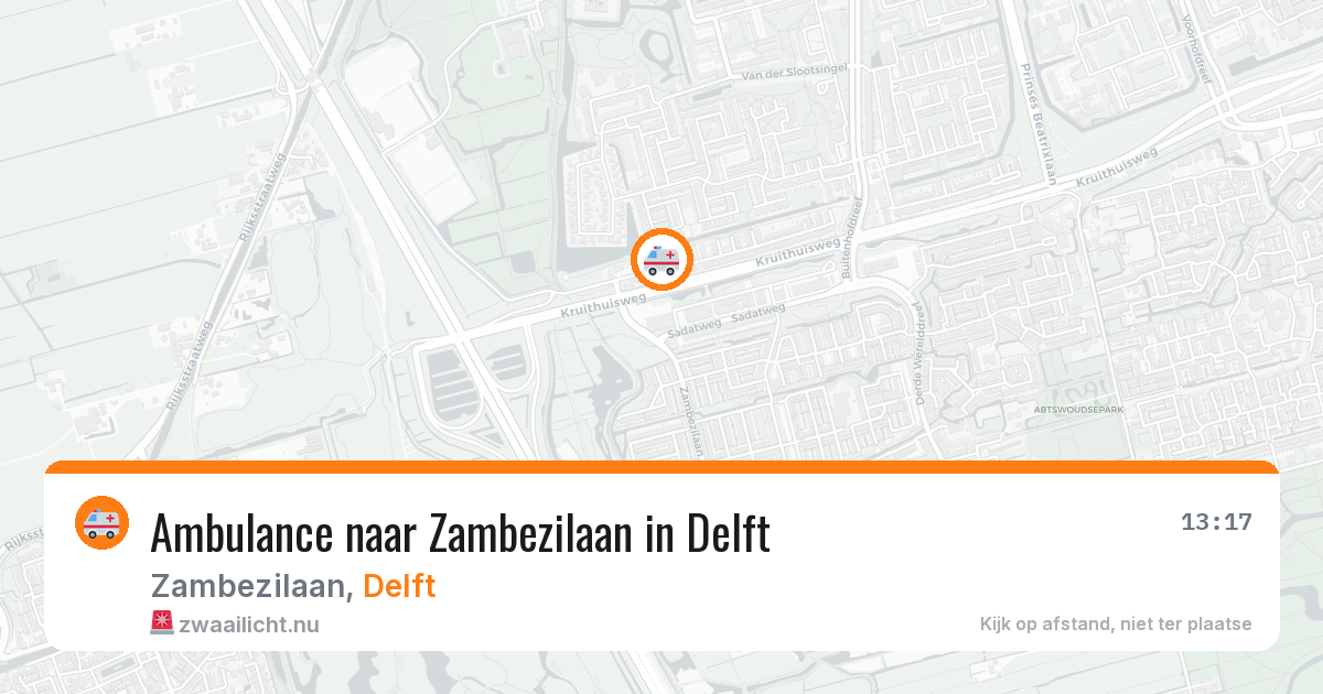 Ambulance naar Zambezilaan in Delft — 23 jul 2026