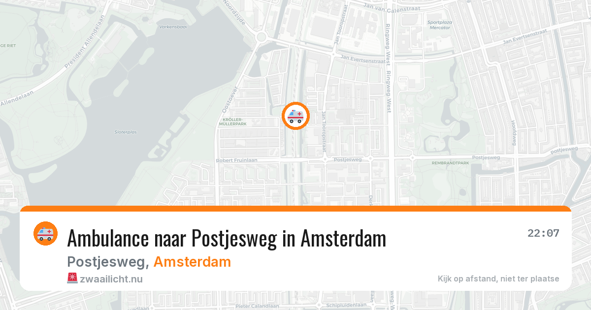 Ambulance naar Postjesweg in Amsterdam — 14 jul 2026