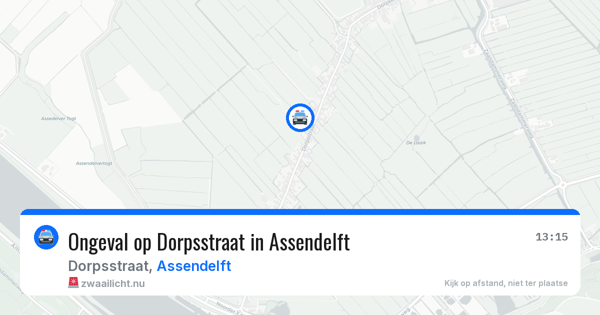 Ongeval op Dorpsstraat in Assendelft — 20 mrt 2026