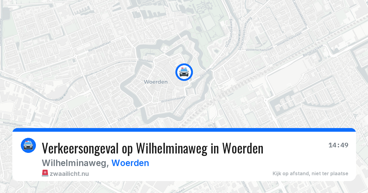 Verkeersongeval op Wilhelminaweg in Woerden — 26 jul 2026