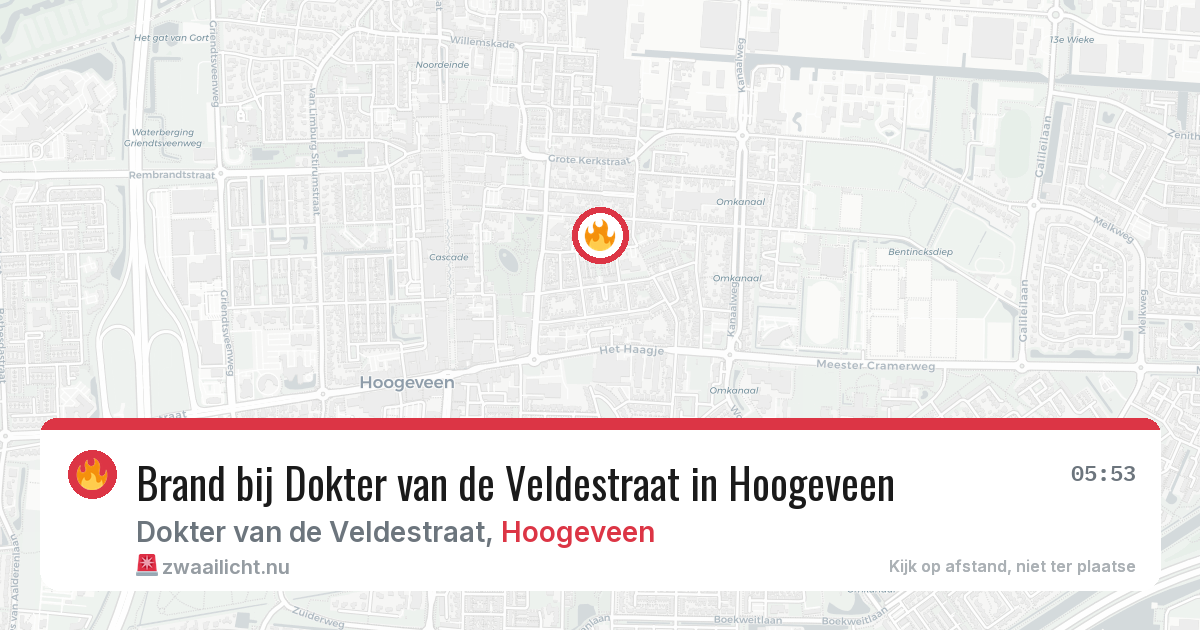 Brand bij Dokter van de Veldestraat in Hoogeveen — 15 mrt 2026