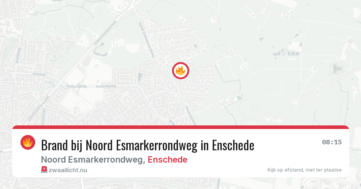 Brand bij Noord Esmarkerrondweg in Enschede — 25 mei 2026