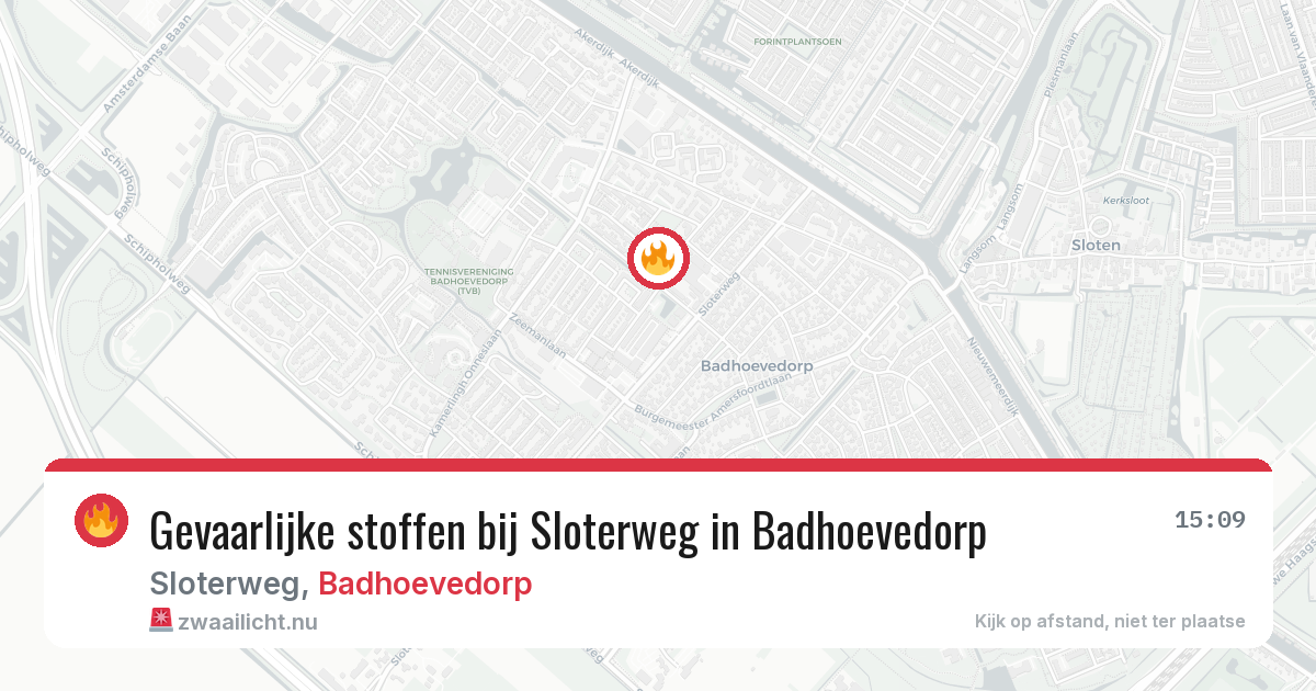 Gevaarlijke stoffen bij Sloterweg in Badhoevedorp — 10 jul 2026