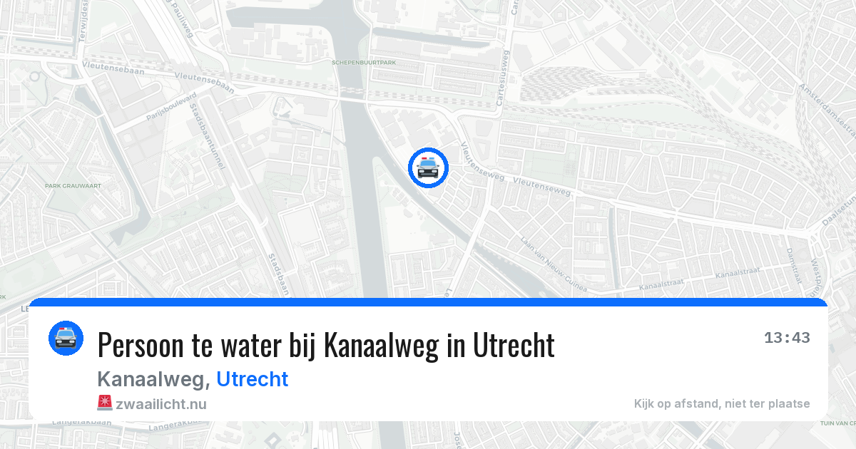 Persoon te water bij Kanaalweg in Utrecht — 11 mrt 2026