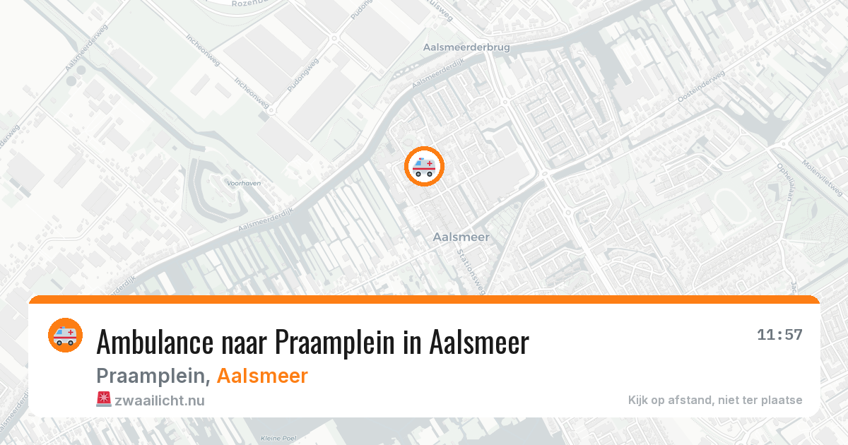 Ambulance naar Praamplein in Aalsmeer — 10 jul 2026