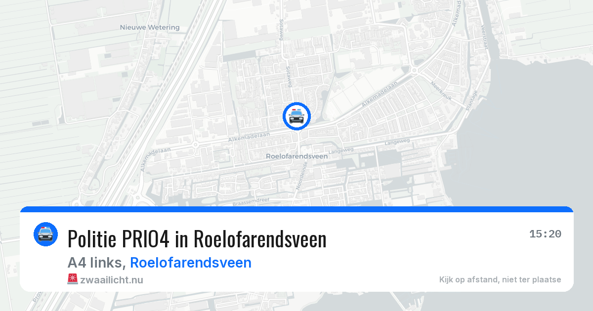Politie PRIO4 in Roelofarendsveen — 6 jul 2026 | 🚨 Zwaailicht.nu